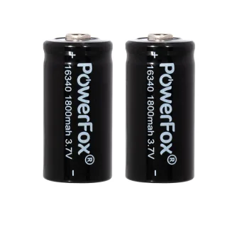 Deux batteries rechargeables PowerFox 16340 pour laser compact