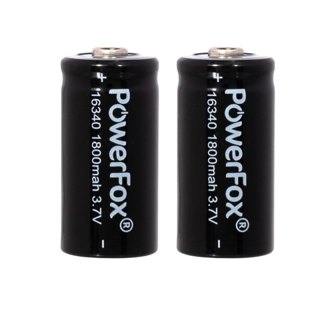 Deux batteries rechargeables PowerFox 16340 pour laser compact