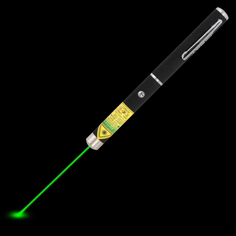 Pointeur laser vert stylo X1 avec faisceau laser visible dans l’obscurité