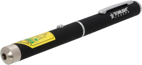 Pointeur laser vert stylo X1 vu de face, de biais